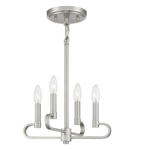 Summit 4 Light 14 inch Brushed Nickel Chandelier Convertible Ceiling Light